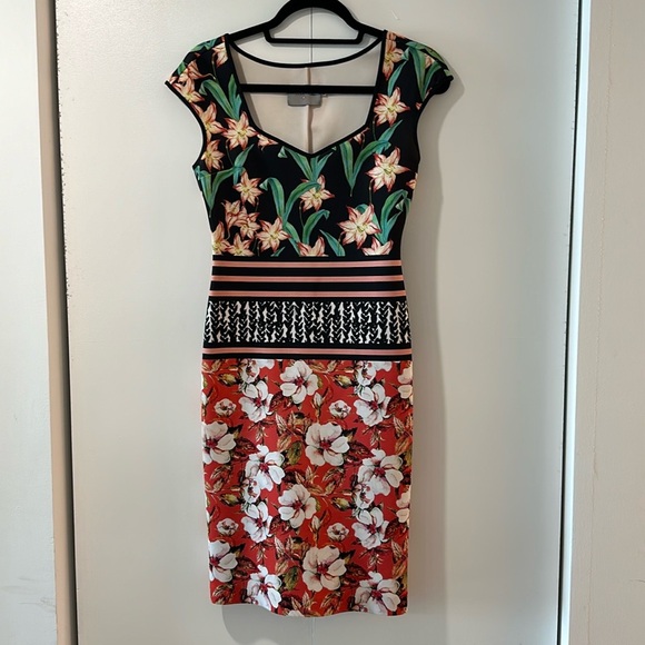 Clover Canyon Sunrise Neoprene Scuba Midi Dress in Multi - Picture 5 of 10